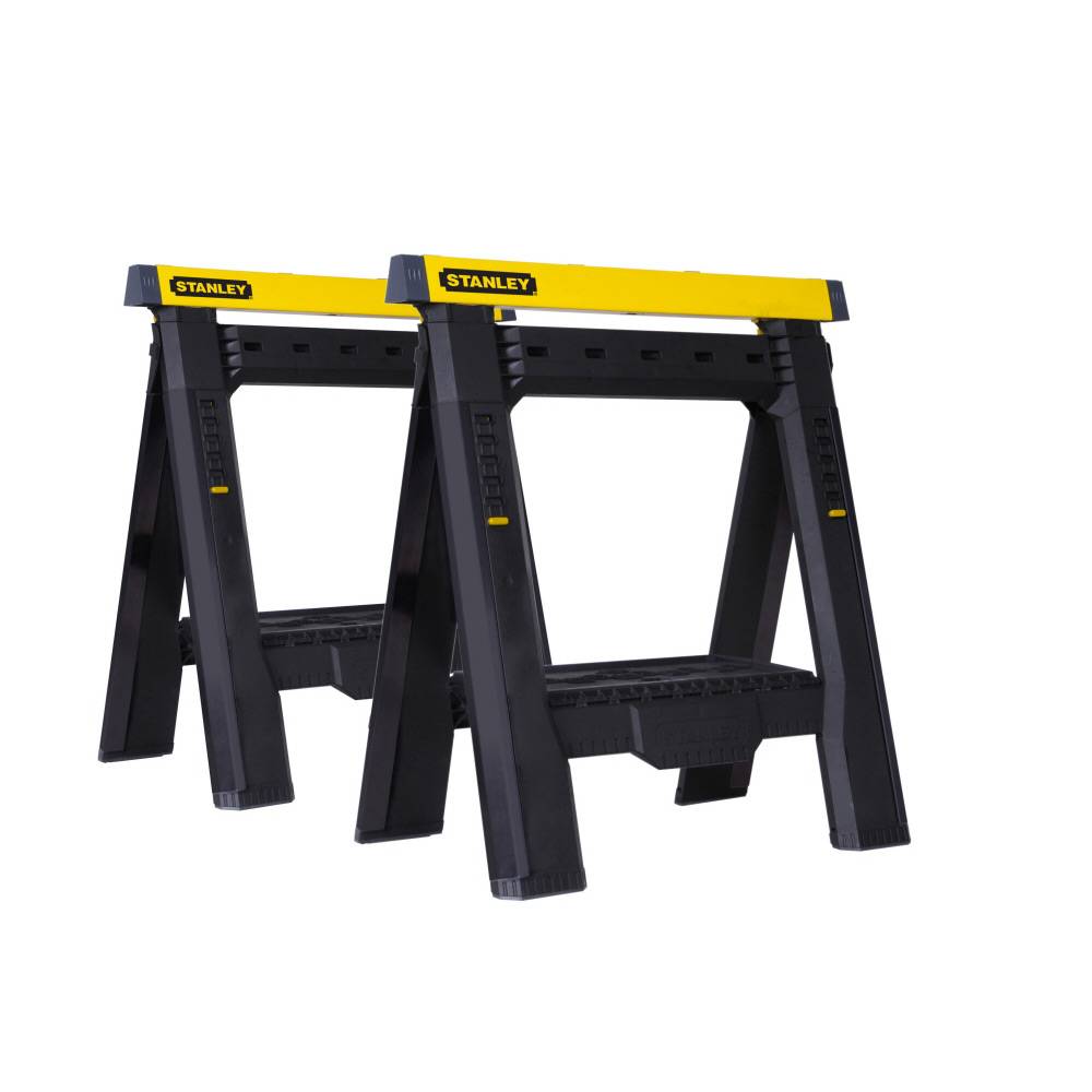 stanley - STANLEY Lot de 2 tréteaux pliables télescopiques charge max. 450 kg - Image 1