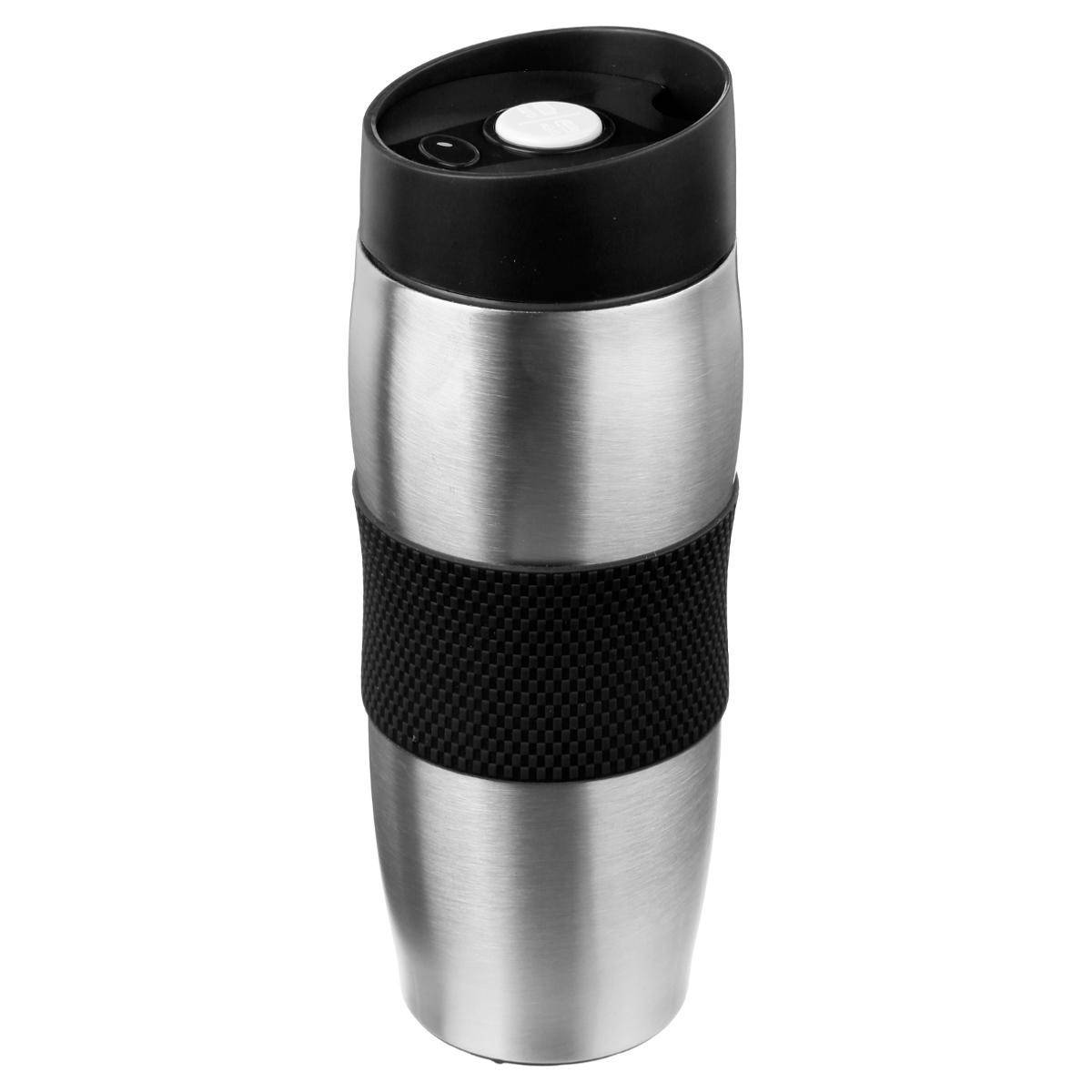 Mug Isolant "Inox & Silicone" 0,35L Noir - Image 1