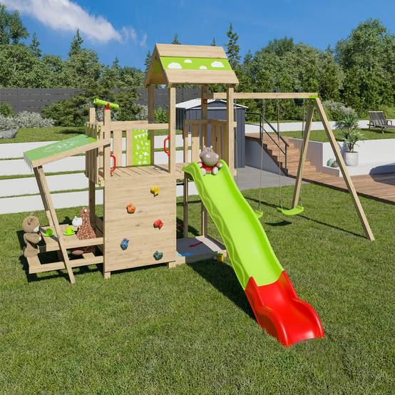 Trigano Jardin - Aire de jeux bois 2,20 m ZESTY XPRESSION - 12 enfants - Image 2
