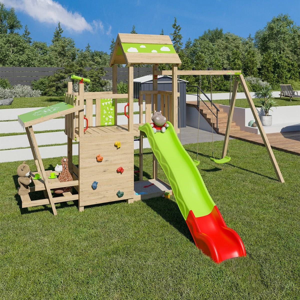 Trigano Jardin - Aire de jeux bois 2,20 m ZESTY XPRESSION - 12 enfants - Image 2