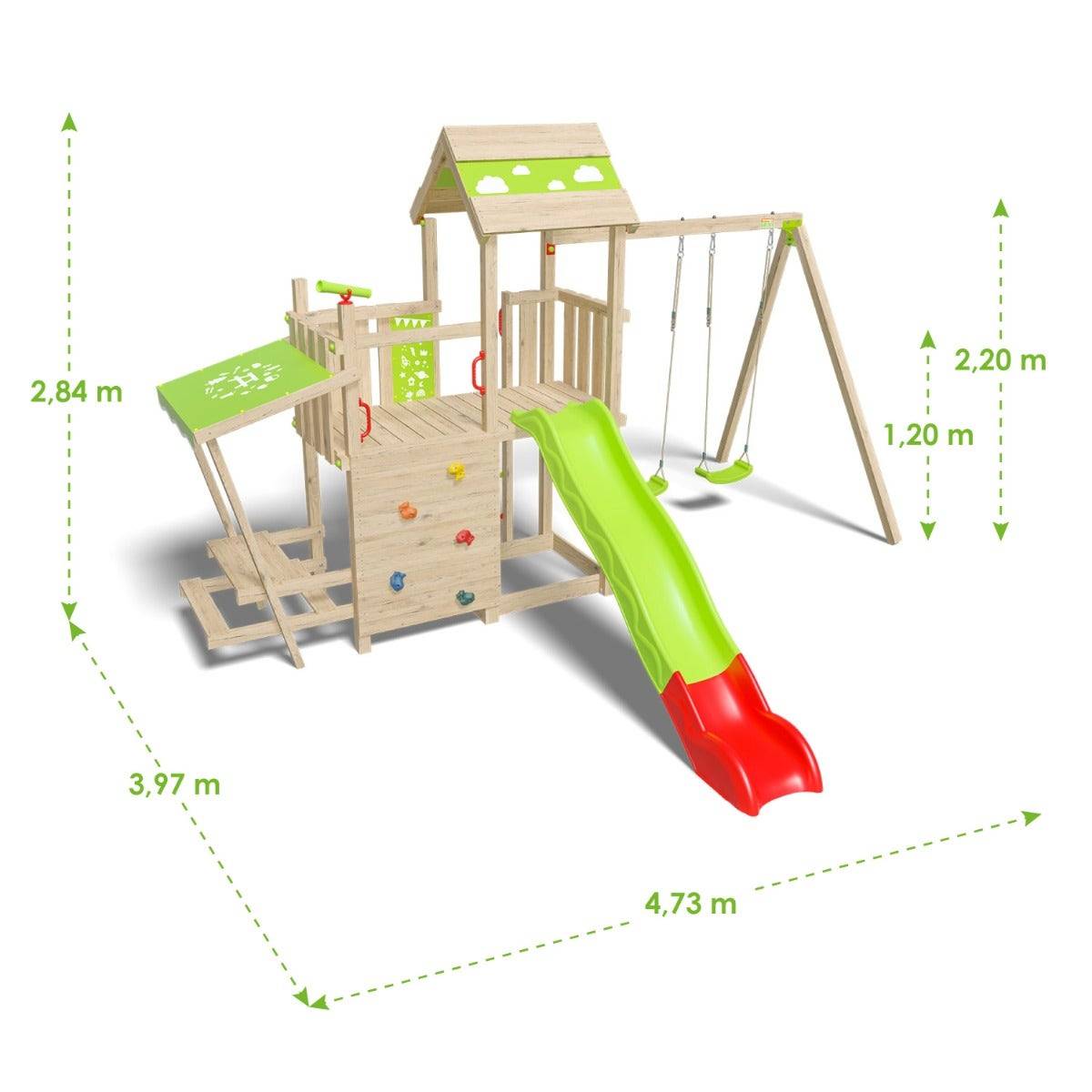 Trigano Jardin - Aire de jeux bois 2,20 m ZESTY XPRESSION - 12 enfants - Image 5