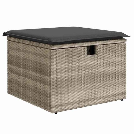 Salon Jardin XXL Astucieux Polyrotin - 9 Éléments avec Coffres et Table - Gris Clair – ComfortXL Outdoor Living - Image 7