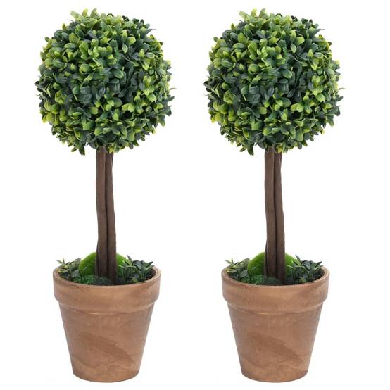 Buis artificiels en polyéthylène vert 10 x 10 x 33 cm - PANGIVO - Image 1