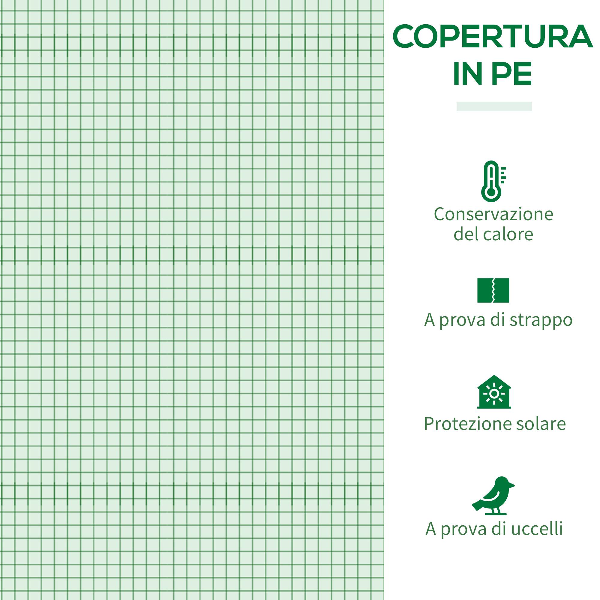 Serre adossée acier pour potager extérieur avec toit incliné 200x77x169cm vert - ComfortXL Outdoor Living - Image 6