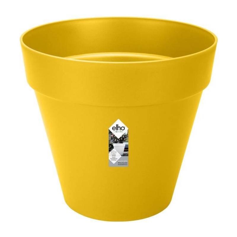 Elho - Pot De Fleurs Rond Loft Urban - Plastique - Percé - Réservoir - Avec Roulettes - ø50 - Ocre - Image 1
