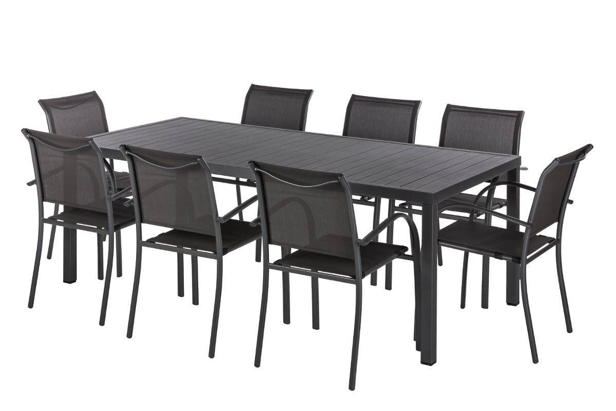 Hesperide - Table de jardin rectangulaire "Piazza" graphite 8 places en aluminium traité époxy Hespéride - Image 3