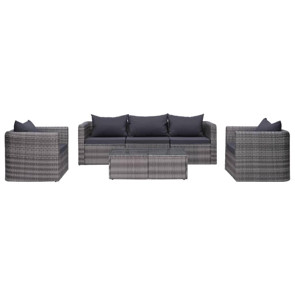 Vidaxl - Salon de jardin 6 pcs et coussins et oreillers Résine tressée vidaXL 44159 - Image 1