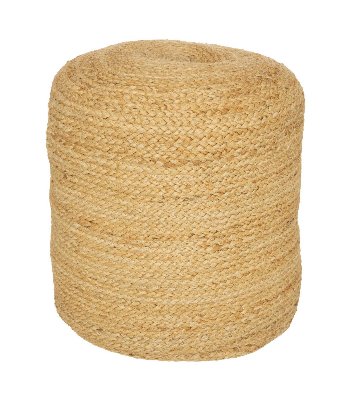 Pouf en Jute et Coton D 40 x H 40 cm - Image 1