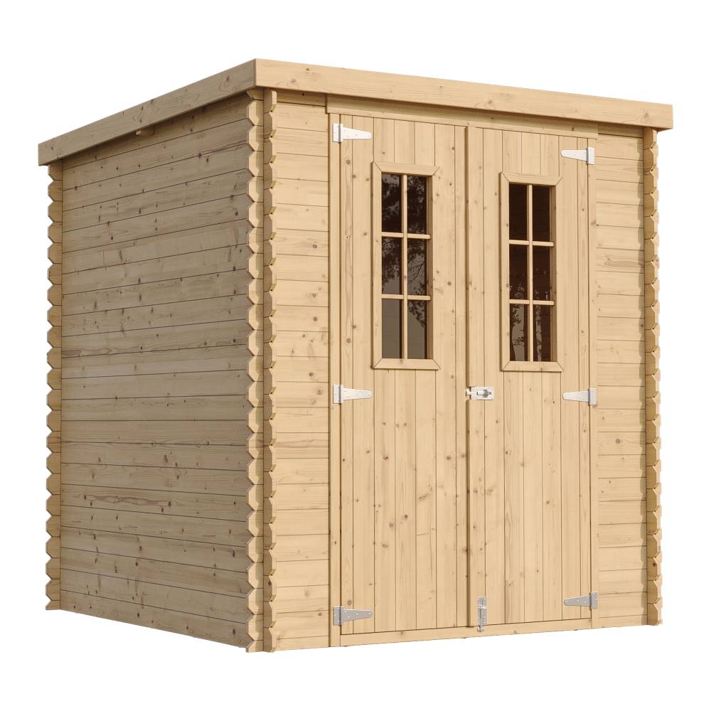 Timbela - Abri de jardin en bois l204xL204xH200 cm/3.53 m² - Stockage extérieur - Petit abri à outils, Local à vélos - 19 mm d’épaisseur - Timbela M309C - Image 4