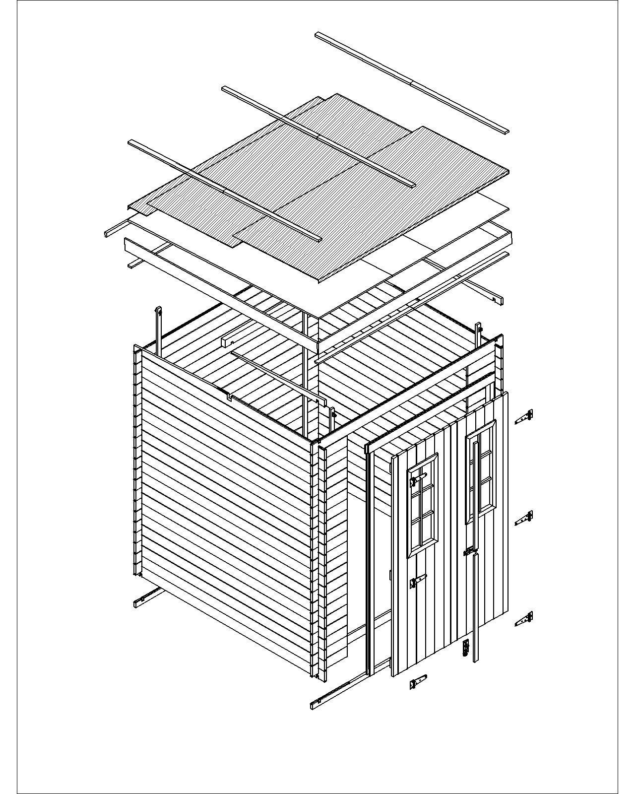 Timbela - Abri de jardin en bois l204xL204xH200 cm/3.53 m² - Stockage extérieur - Petit abri à outils, Local à vélos - 19 mm d’épaisseur - Timbela M309C - Image 8