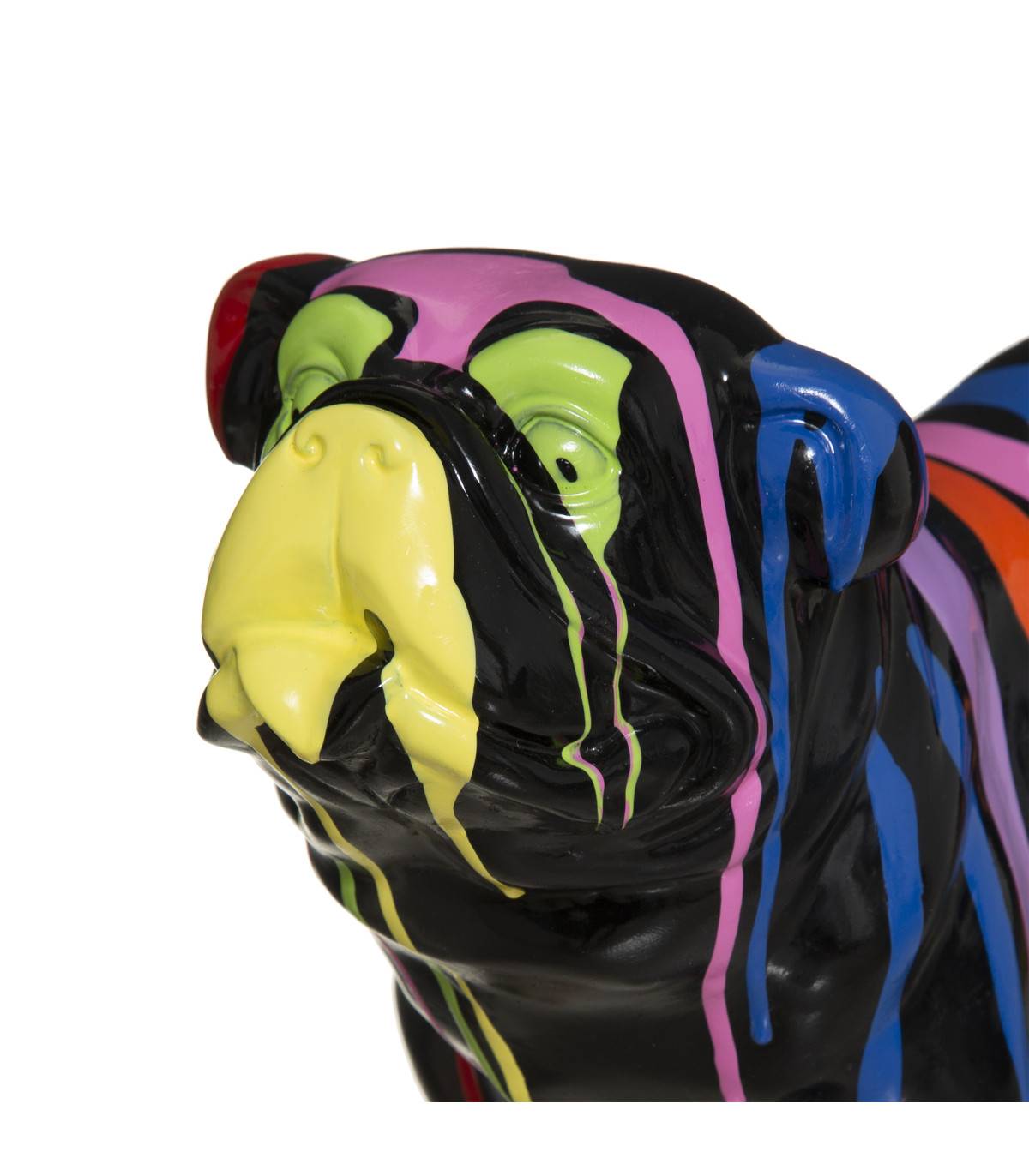 Atmosphera - Chien décoratif en résine Noire et peint Trash L 25 cm - Image 2