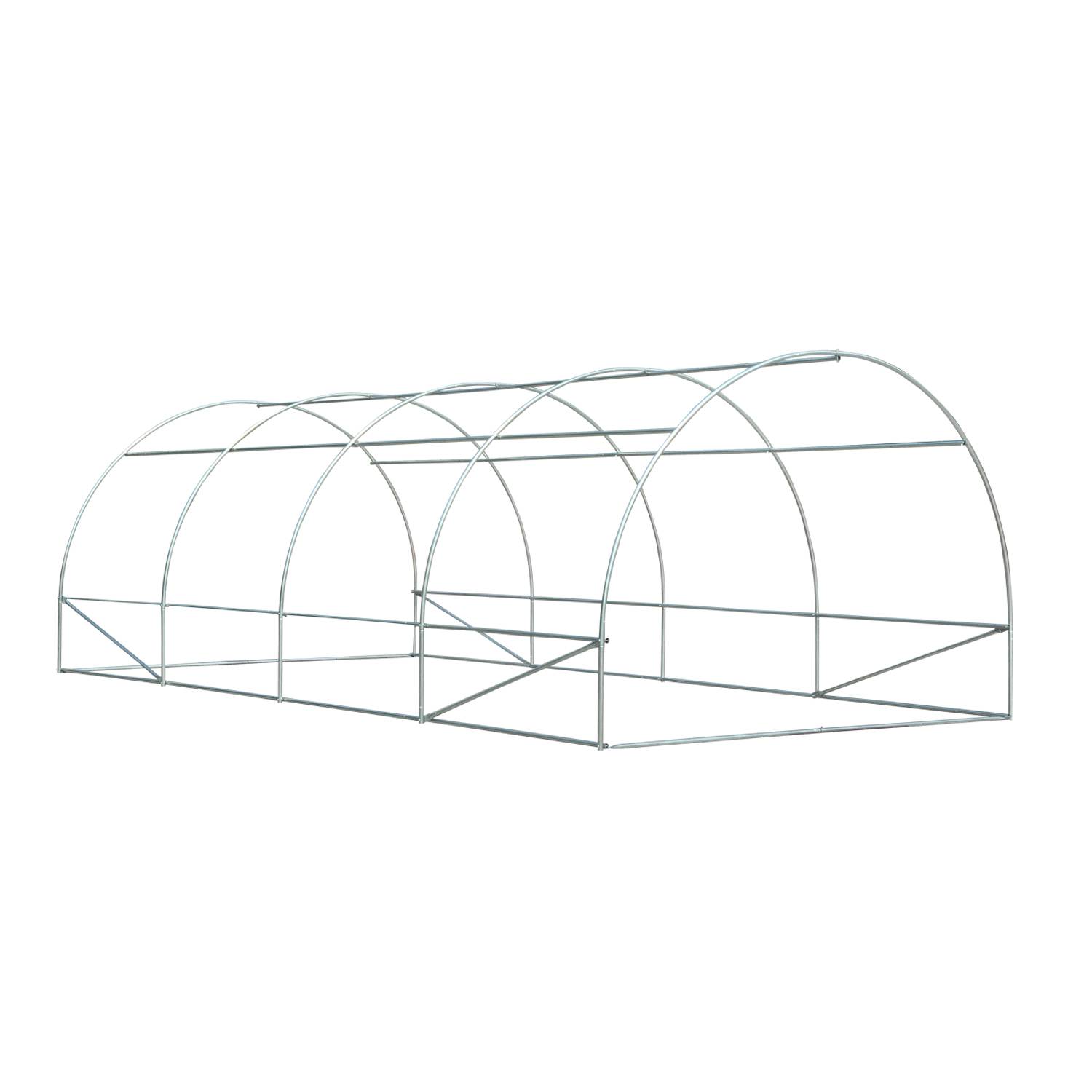 Serre tunnel maraîchère acier renforcé culture fruits légumes 8 fenêtres 600x300x200cm blanc - ComfortXL Outdoor Living - Image 7