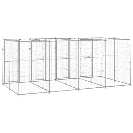 Niche bois acier argent 440 x 220 x 180 cm - Prolenta premium p3440.2 - Image 4