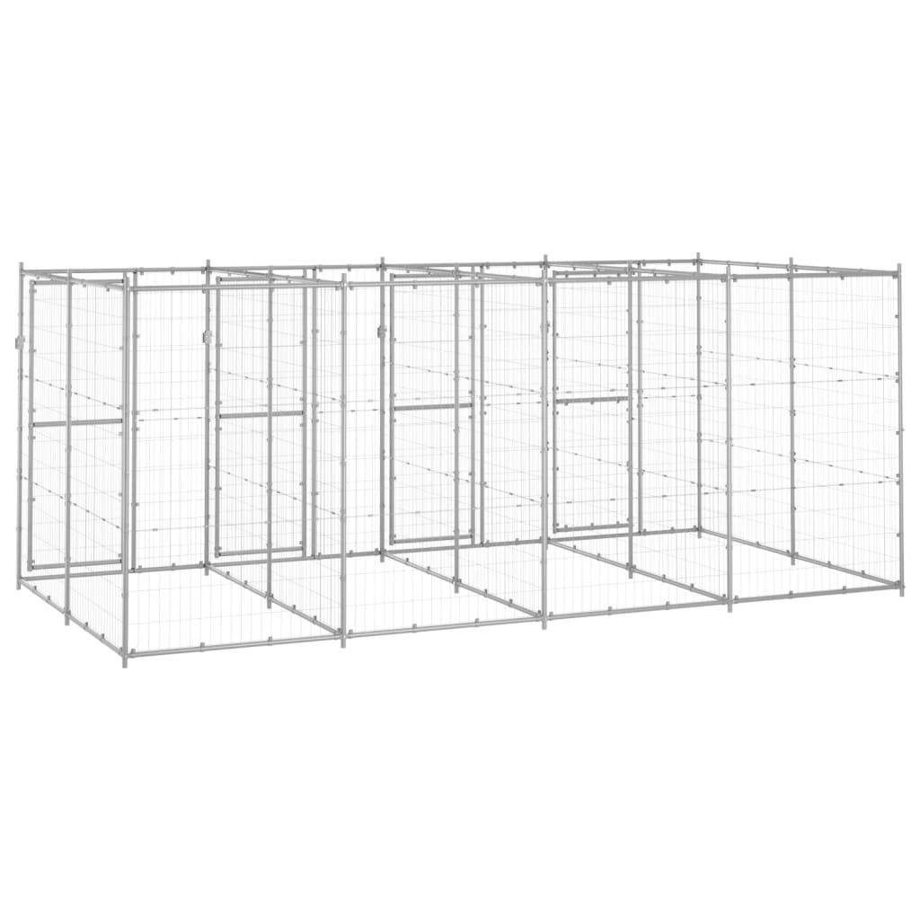 Niche bois acier argent  440 x 220 x 180 cm  - Prolenta premium p3440.2 - Image 4