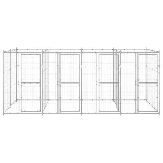 Niche bois acier argent 440 x 220 x 180 cm - Prolenta premium p3440.2 - Image 1