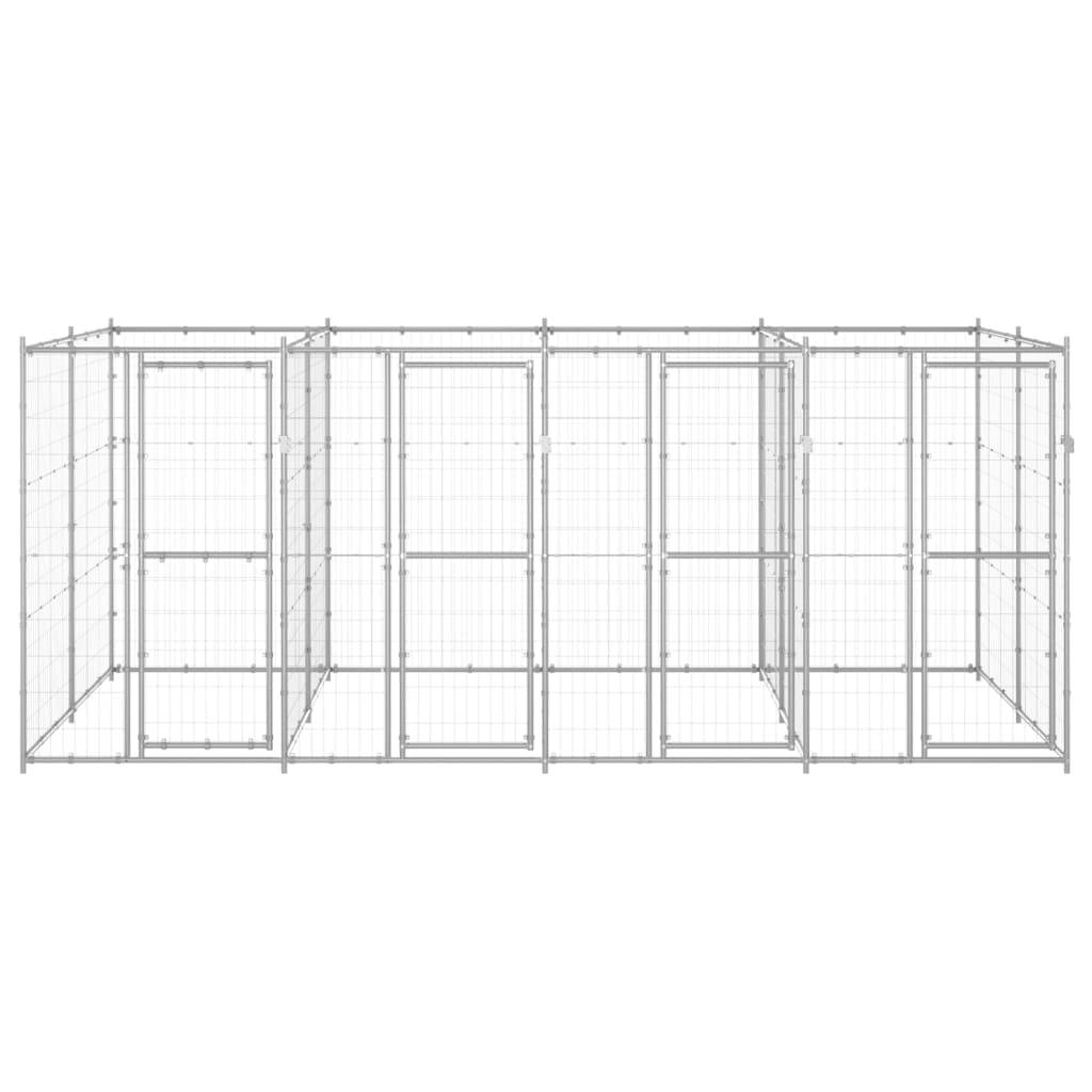 Niche bois acier argent  440 x 220 x 180 cm  - Prolenta premium p3440.2 - Image 1