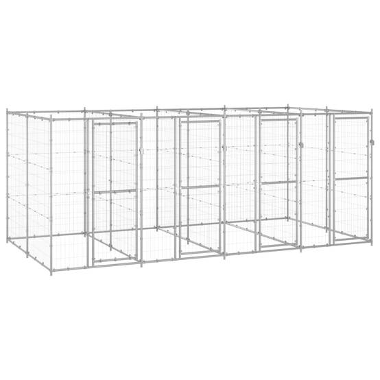 Niche bois acier argent 440 x 220 x 180 cm - Prolenta premium p3440.2 - Image 2