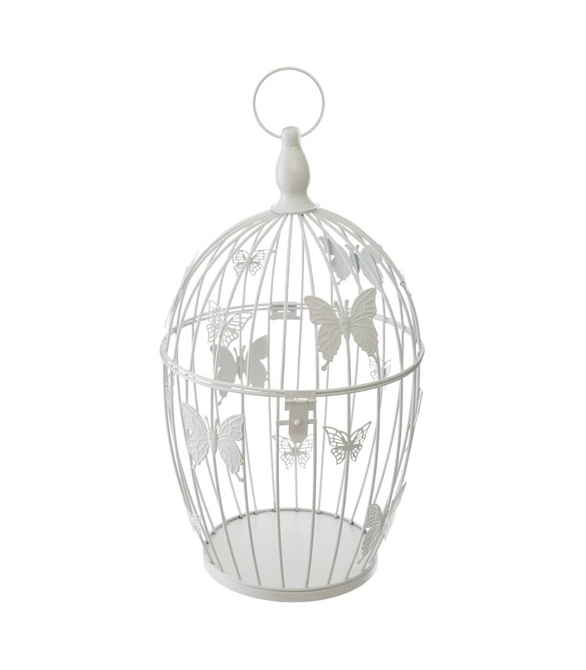 Lot de 2 Cages à Oiseaux déco en métal Blanc - Image 5