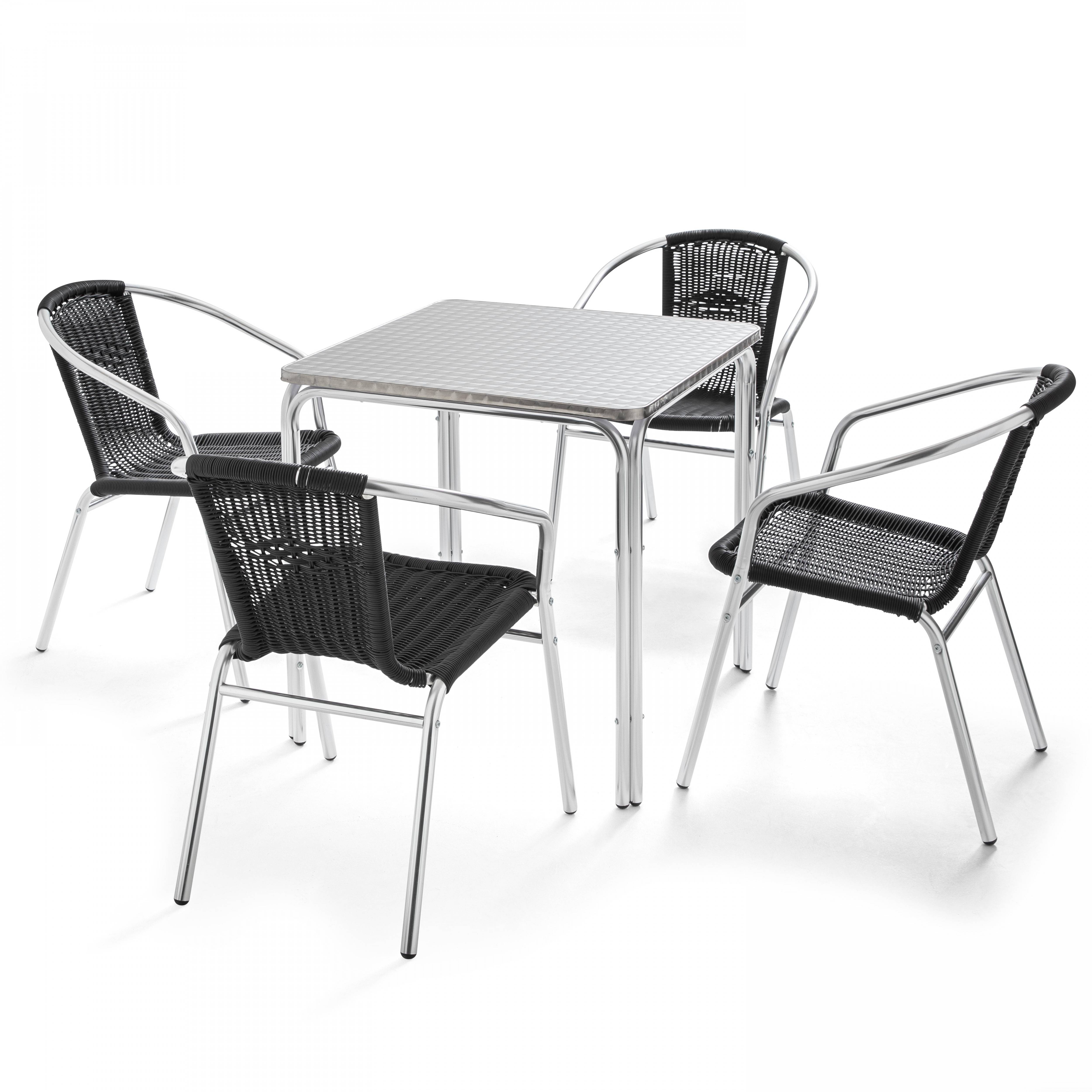 Oviala - Table de jardin carrée en aluminium et 4 chaises Nothing Hill - Oviala - Image 1
