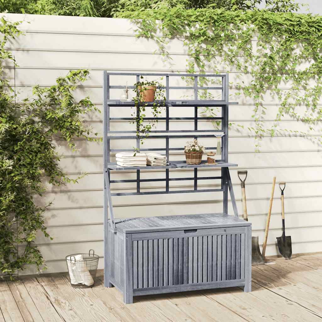 Boîte de rangement avec treillis bois d'acacia gris 99 x 55 x 160 cm - PANGIVO