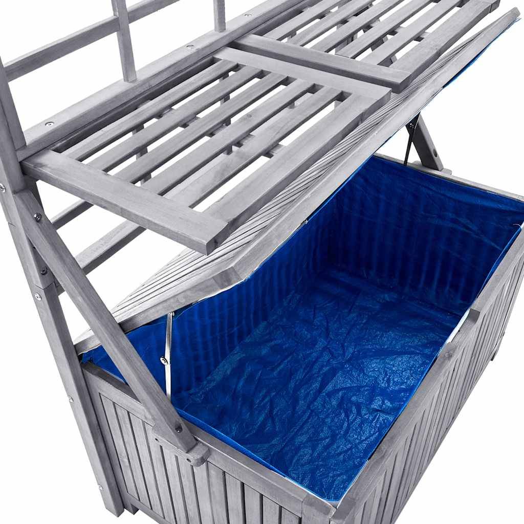 Boîte de rangement avec treillis bois d'acacia gris 99 x 55 x 160 cm - PANGIVO - Image 7