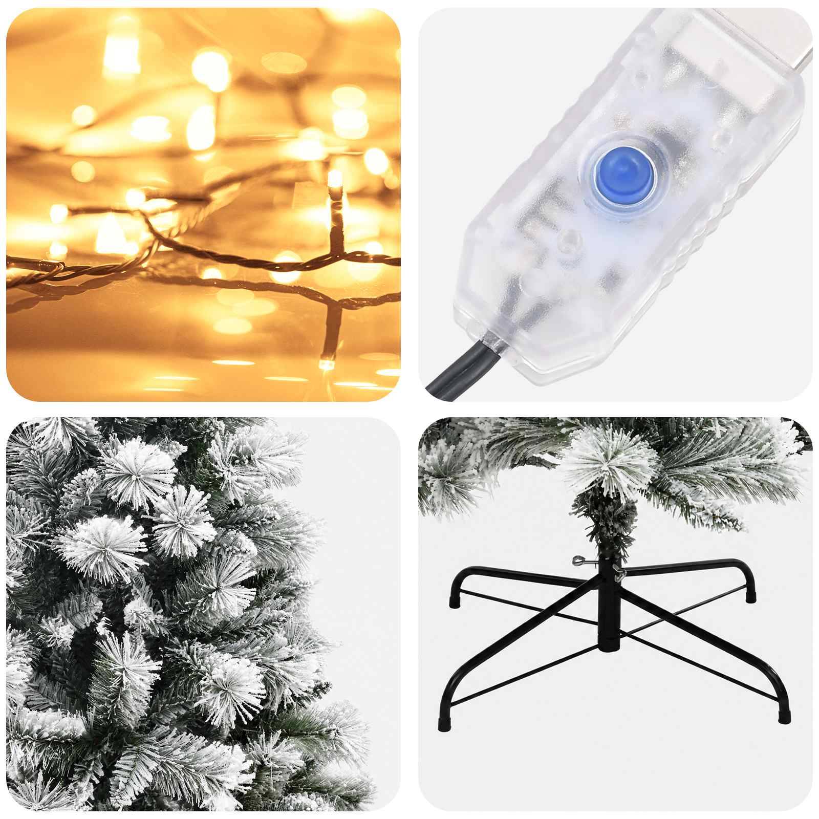 Vidaxl - Sapin de Noël Artificiel à Branches Articulées 180 cm 300 LED vidaXL 3466358 - Image 8