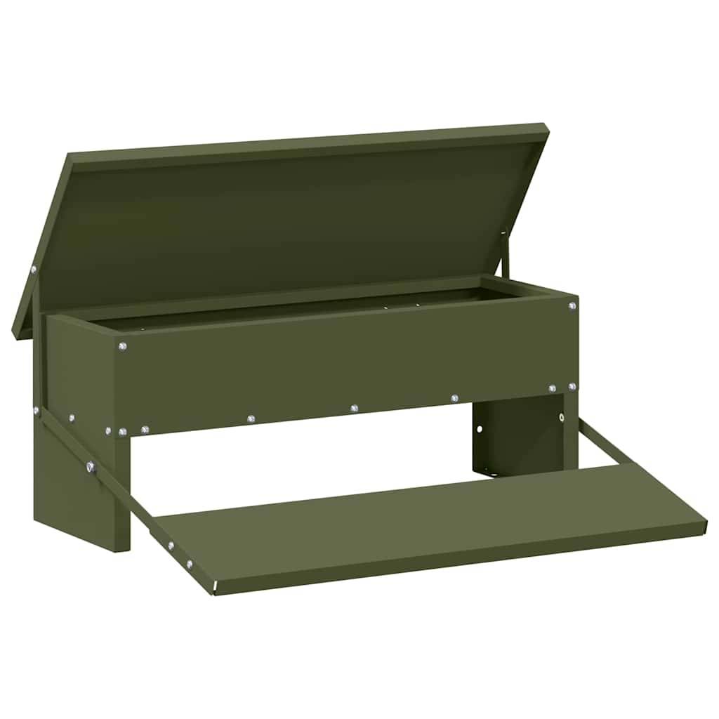 Vidaxl - Nourrisseur à pédale pour poules Vert olive 48,5 x 39,5 x 19 cm vidaXL 874673 - Image 2