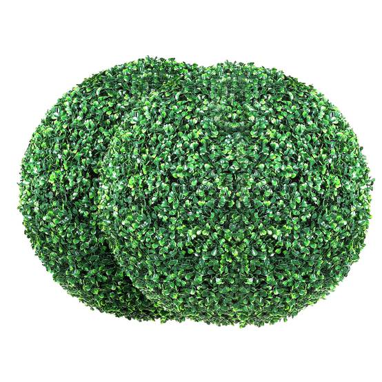 Vevor - VEVOR Buis topiaire artificiel 406 mm, boule, 2 plantes PE. 10 feuilles, papillons, décoration jardin. - Image 1
