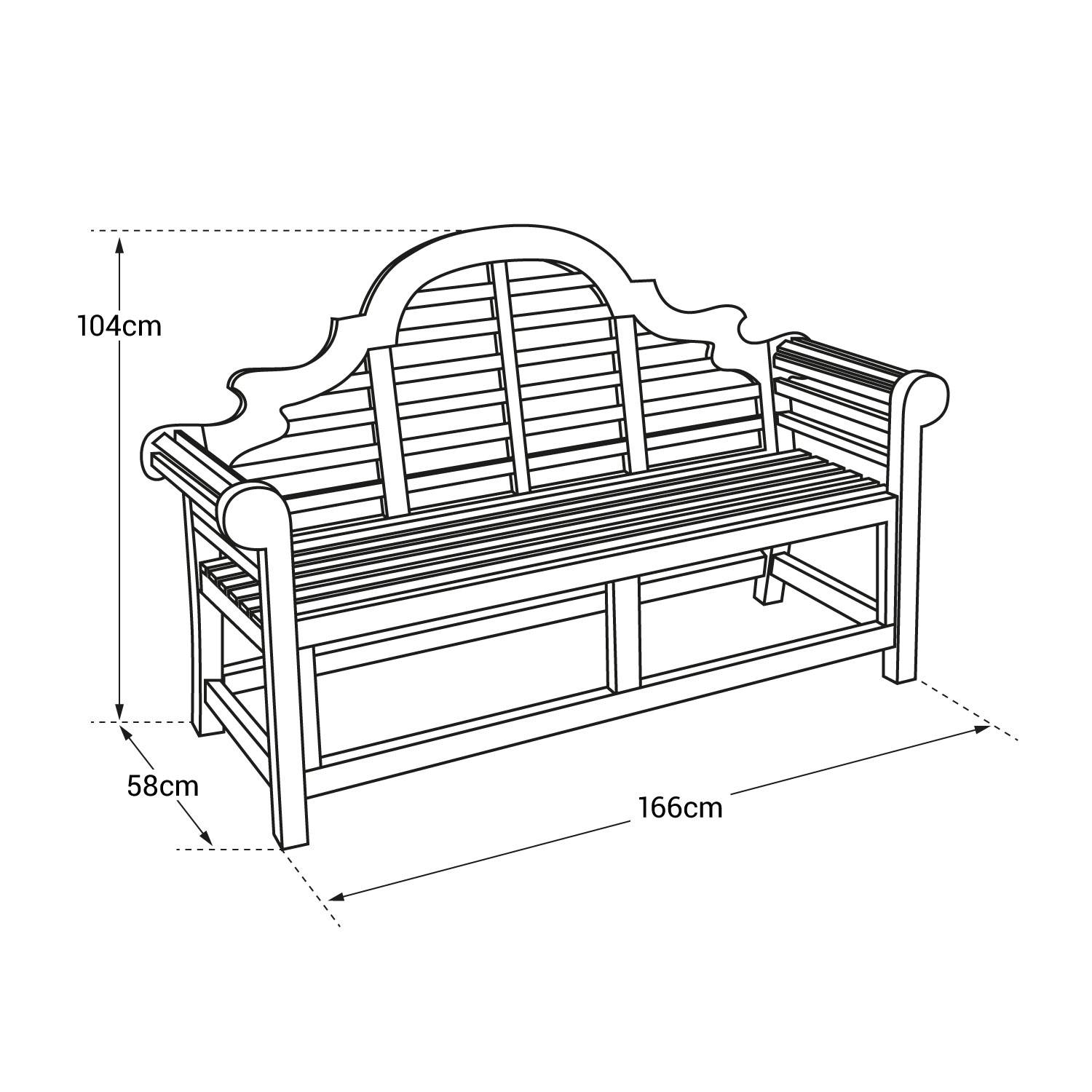 Banc de jardin en teck 150cm JAVA - HAPPY GARDEN - Image 6