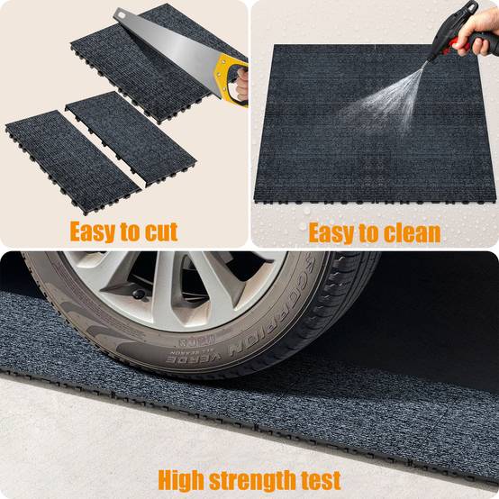 Dalles moquette extérieures clipsables polypropylène terrasse antidérapant 30x30 gris - ComfortXL Outdoor Living - Image 5