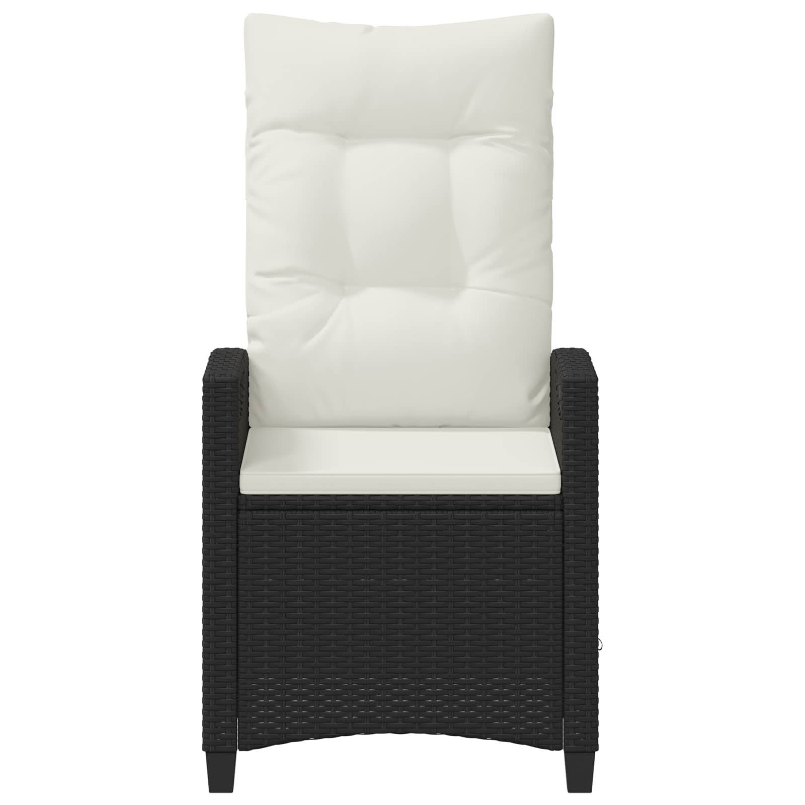 Chaise de jardin acier et polyester noir et crème 56 x 60 x 112 cm - PANGIVO - Image 5