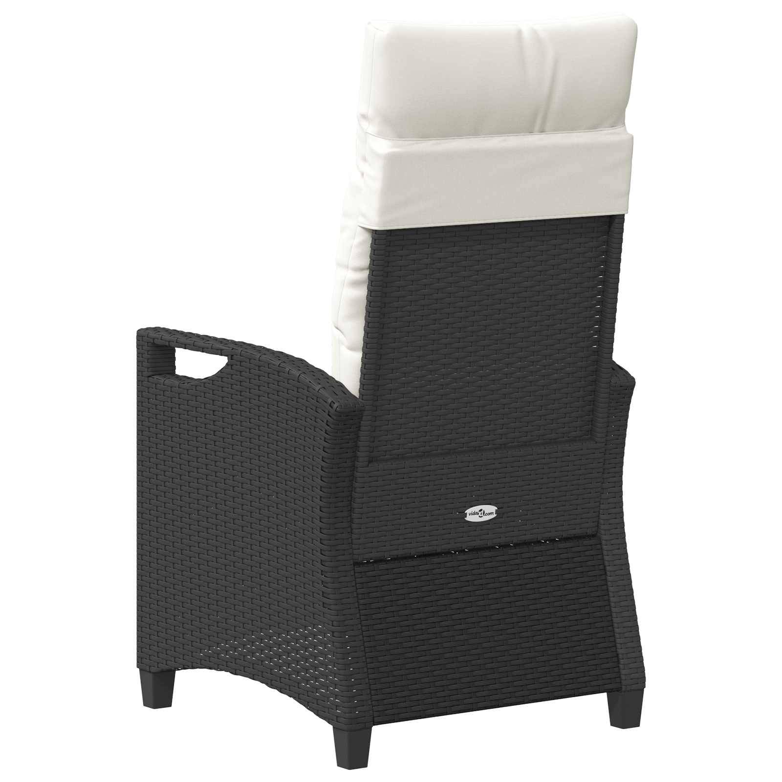 Chaise de jardin acier et polyester noir et crème 56 x 60 x 112 cm - PANGIVO - Image 7