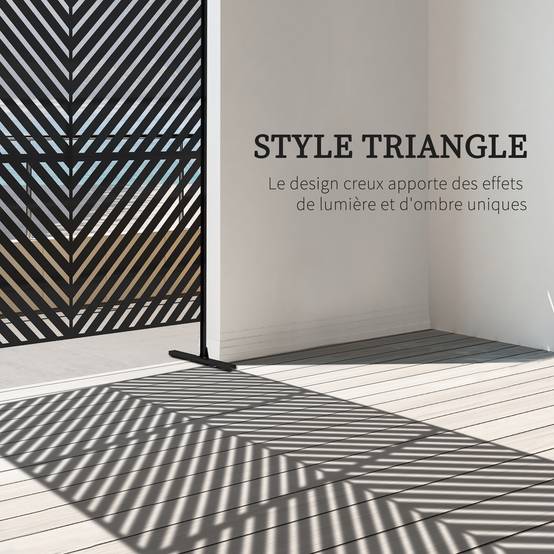 Paravent extérieur métal noirs 122 x 45 x 198 cm - PANGIVO - Image 6