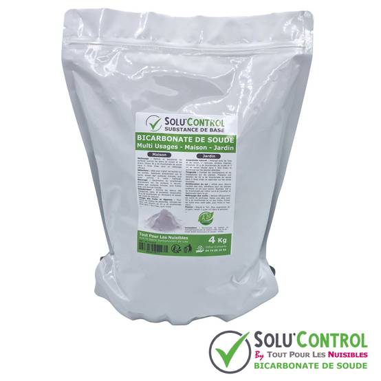 SOLU'CONTROL - 4 Kg de Bicarbonate de Soude Multi Usages, Maison et Jardin, 100% Naturel, Sachet Zip refermable - Image 2