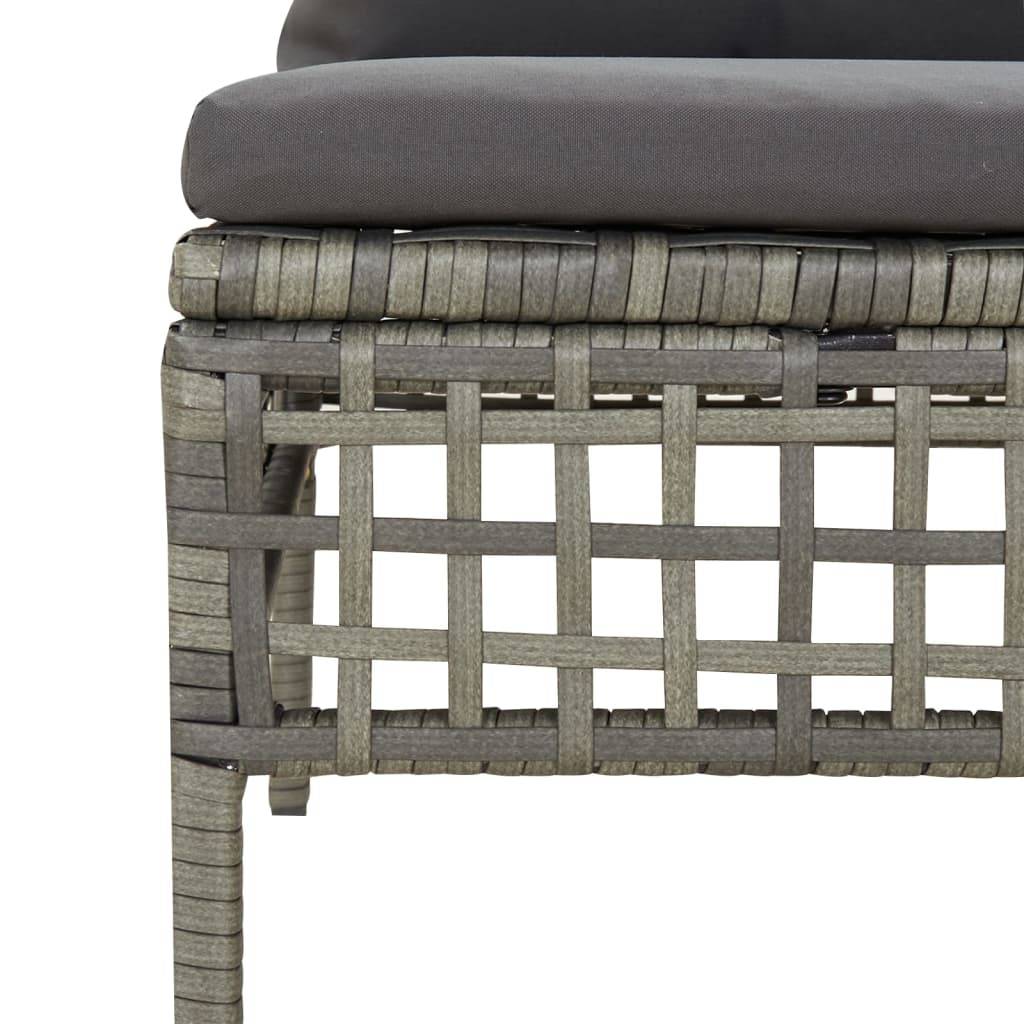 Helloshop26 - Salon de jardin meuble d'extérieur ensemble de mobilier 12 pièces avec coussins gris résine tressée - Image 4