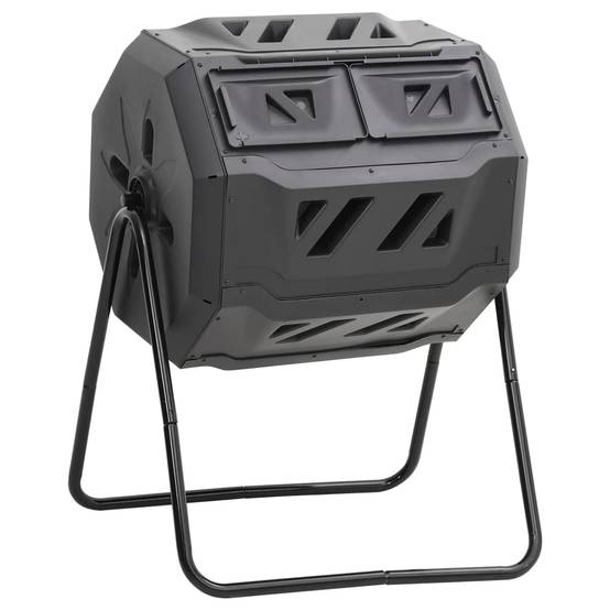 ComfortXL - Composteur rotatif 160L double chambre pour jardinage facile Noir – ComfortXL Outdoor Living - Image 1