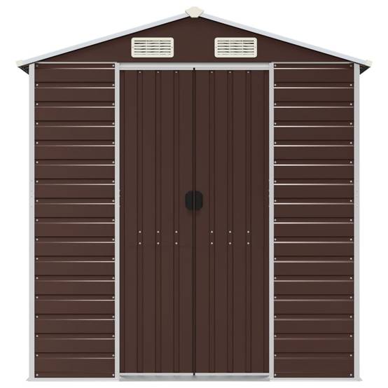 Vidaxl - Abri de jardin marron 191 x 215 x 198 cm en acier galvanisé vidaXL 3188265 - Image 5