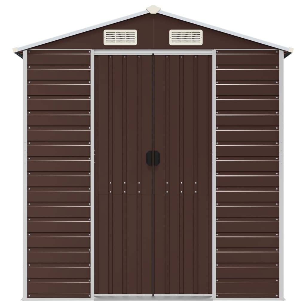Vidaxl - Abri de jardin marron 191 x 215 x 198 cm en acier galvanisé vidaXL 3188265 - Image 5