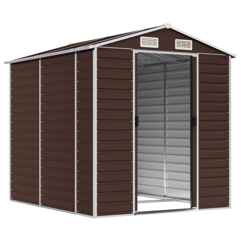 Vidaxl - Abri de jardin marron 191 x 215 x 198 cm en acier galvanisé vidaXL 3188265 - Image 9