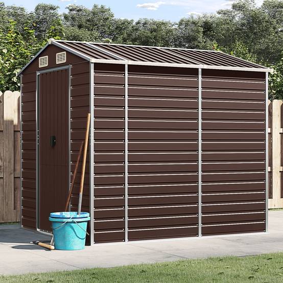 Vidaxl - Abri de jardin marron 191 x 215 x 198 cm en acier galvanisé vidaXL 3188265 - Image 1