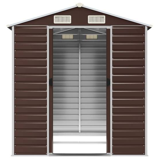 Vidaxl - Abri de jardin marron 191 x 215 x 198 cm en acier galvanisé vidaXL 3188265 - Image 6