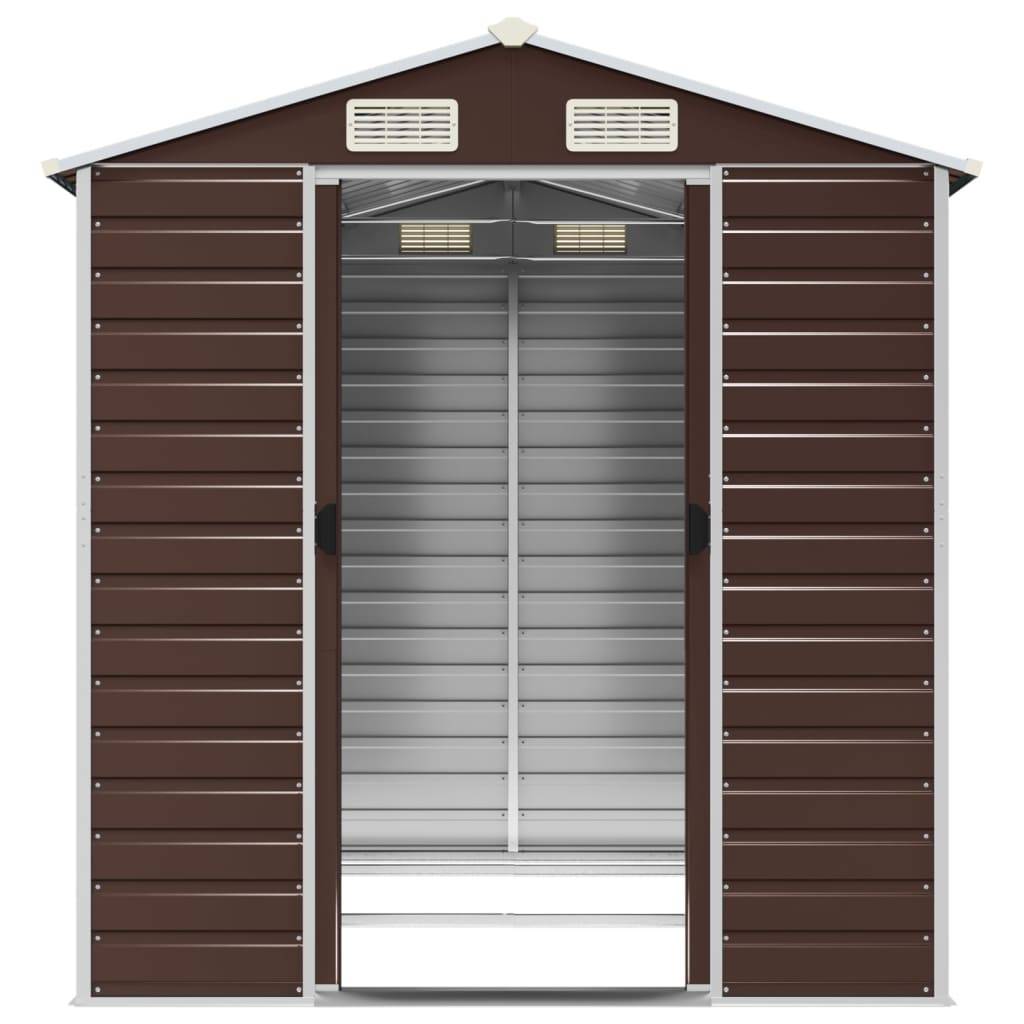 Vidaxl - Abri de jardin marron 191 x 215 x 198 cm en acier galvanisé vidaXL 3188265 - Image 6