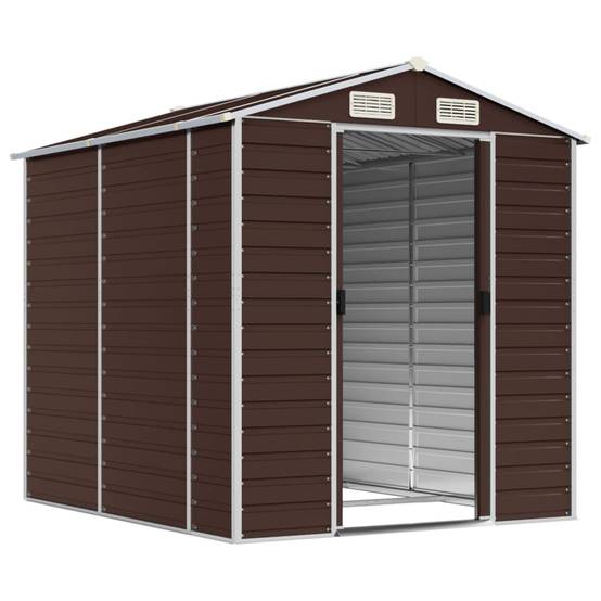 Vidaxl - Abri de jardin marron 191 x 215 x 198 cm en acier galvanisé vidaXL 3188265 - Image 9