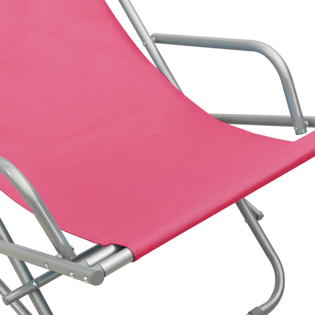Maison Chic - 2 pcs Chais longue | Transat | Chaises à bascule Acier Rose - Image 7