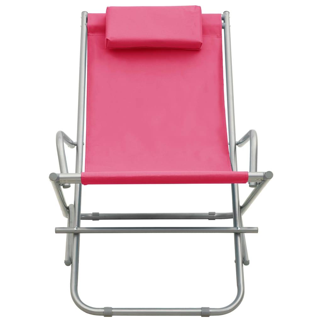 Maison Chic - 2 pcs Chais longue | Transat | Chaises à bascule Acier Rose - Image 3