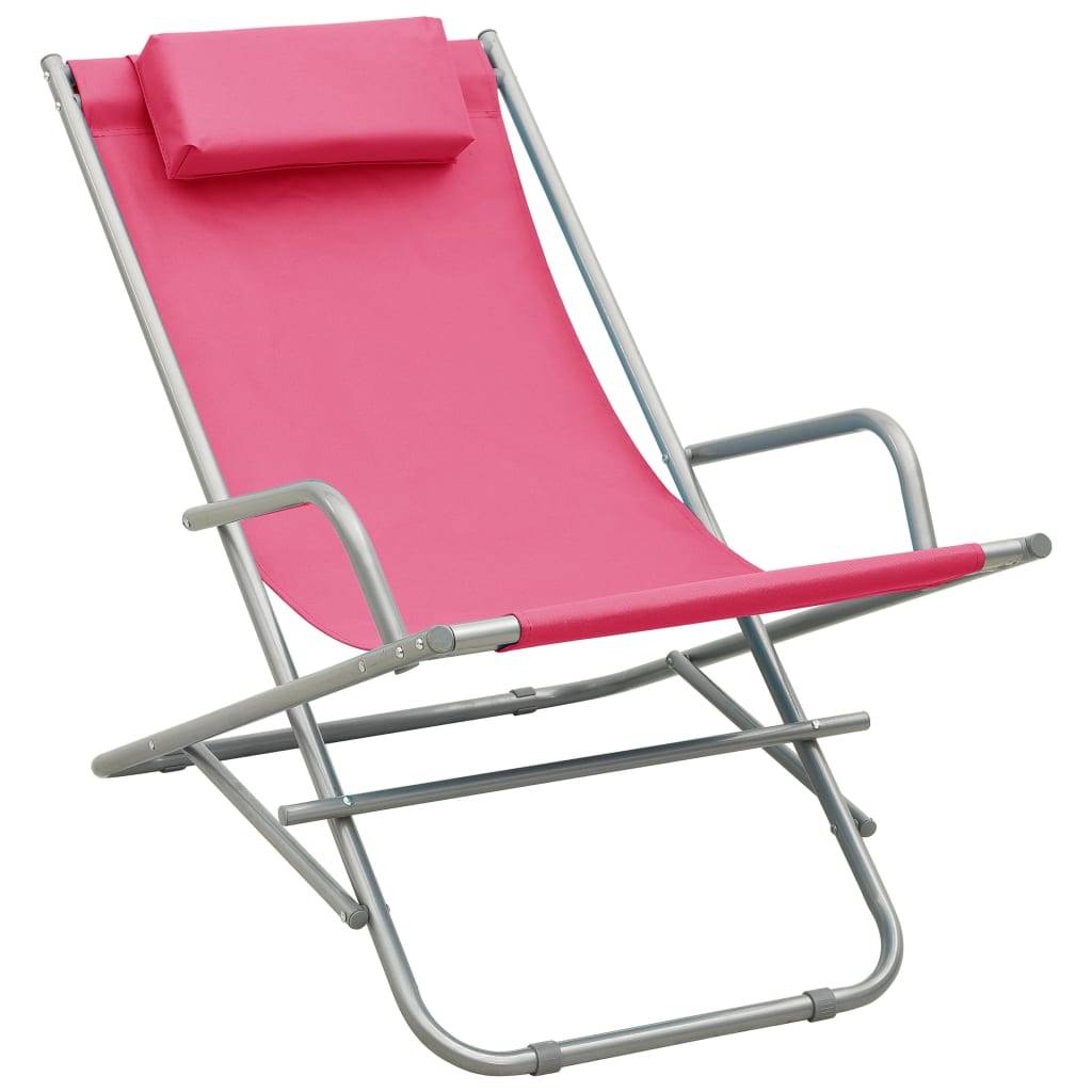 Maison Chic - 2 pcs Chais longue | Transat | Chaises à bascule Acier Rose - Image 1