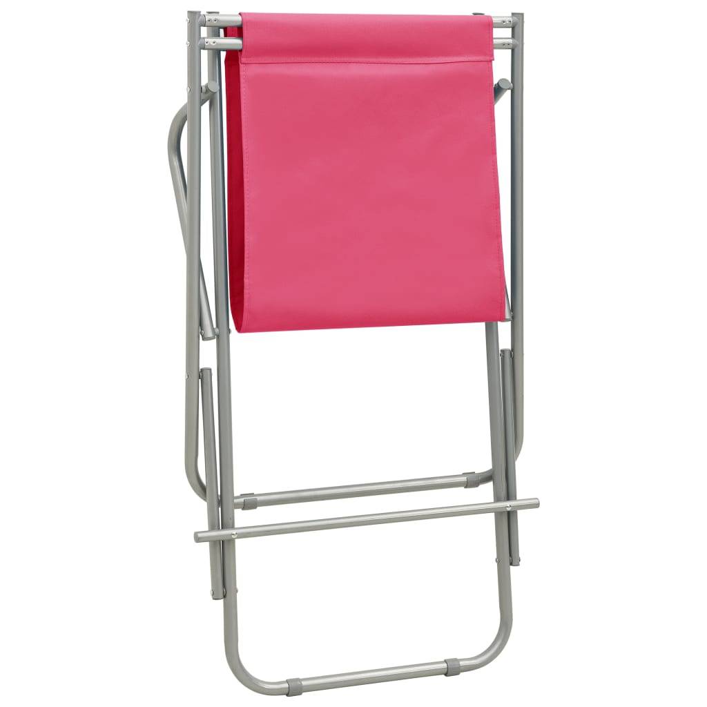 Maison Chic - 2 pcs Chais longue | Transat | Chaises à bascule Acier Rose - Image 8