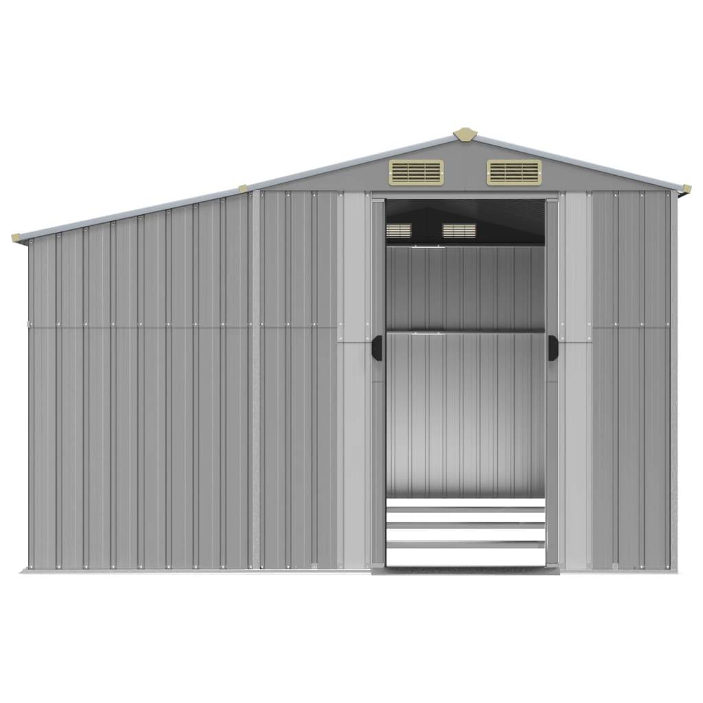 Vidaxl - Abri de jardin gris 277x365,5x179 cm acier galvanisé vidaXL 3188291 - Image 6