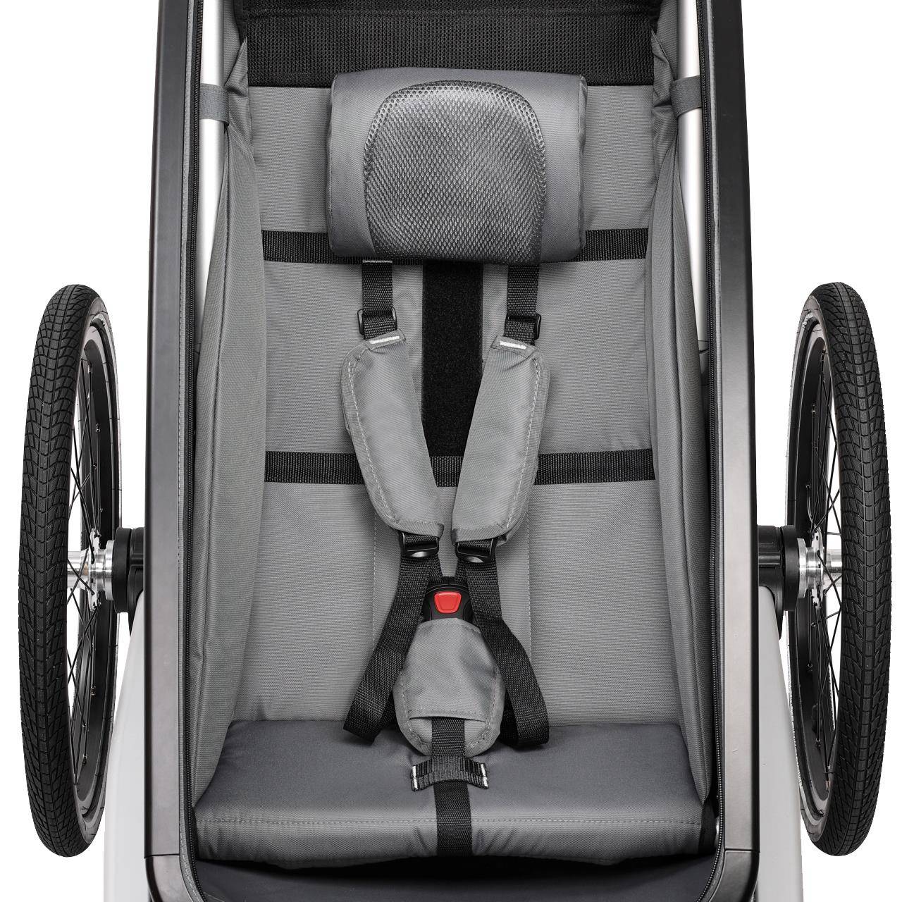 FUXTEC - Remorque vélo enfant FUXTEC FX-FA1S Sport Cruiser Mini - poussette 2-en-1 pliable - roues gonflables - gris - Image 7