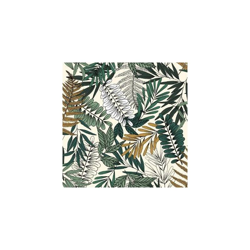 Parure de lit tropik vert/blanc/moutarde 240x220 Atmosphera - Image 4